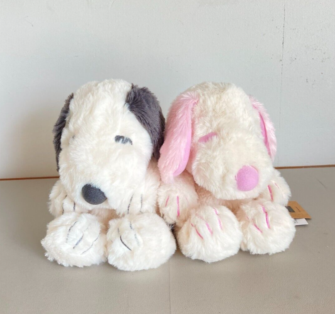 スヌーピー snoopy ミュージアム　グレー　ピンク　アンディ　ぬいぐるみ Peanuts Snoopy Plush Toy Pink & Gray Pair Yurukuta Snoopy Museum