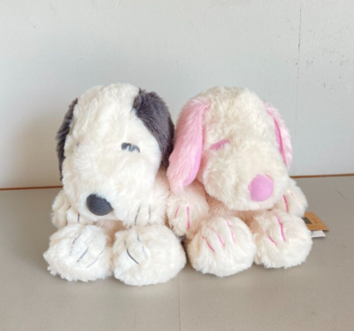 Peanuts Snoopy Plush Toy Pink & Gray Pair Yurukuta Snoopy Museum