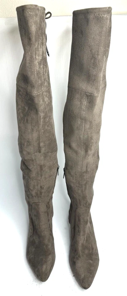 Botas Sam Edelman Para Mujer Gris Kristie Imitación Gamuza Sobre la Rodilla Talla 8.5 M EE. UU. Foto 4 de 4