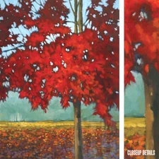 SCARLET MAPLE (24x30) FIRE MAPLE (24x30) by J. CHARLES 2PC SET CHOICES of CANVAS