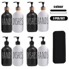 500ML HANDS / DISHES Soap Dispenser Pump Lotion Bottle Tray For Kitchen Bathroom