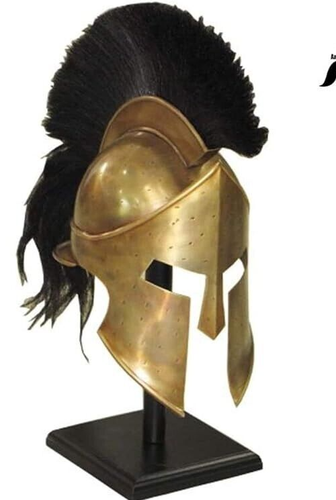 Spartan Helmet | Medieval Roman 300 King Leonidas Movie Helmets+Liner+Wooden Sta - Picture 3 of 4