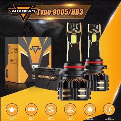 AUXBEAM GX 9005 LED Headlight Bulb Conversion Kit High Beam White Super Bright