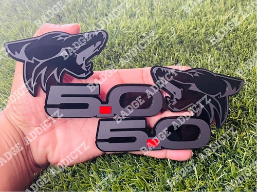 Coyote Badges Emblem Red Eye, MATTE PREMIUM, (2) Badges, Fender Angry Agressive Coyote Badges Emblem Red Eye, MATTE PREMIUM, (2) Badges, Fender Angry Agressive