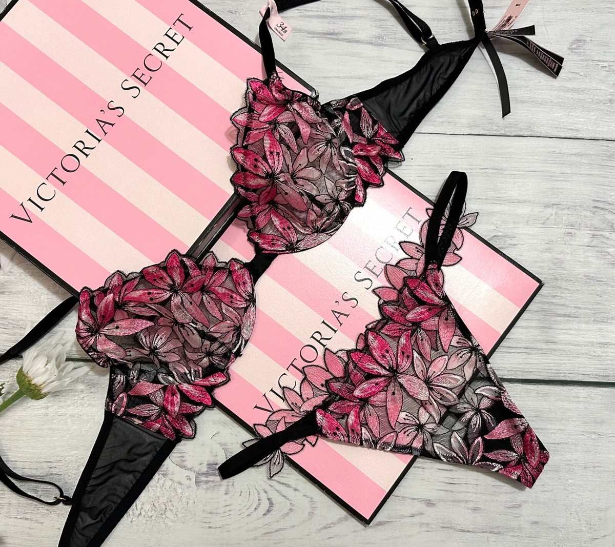 Victoria's Secret ビキニセット ブラック/ピンク 新品 ブラ＆ショーツセット | Victoria's Secret Victoria's Secret ビキニ
