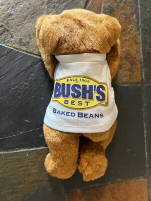 Bush s Baked Beans Plüsch Duke Werbe Stofftier 1999 Neu, Hund liegend