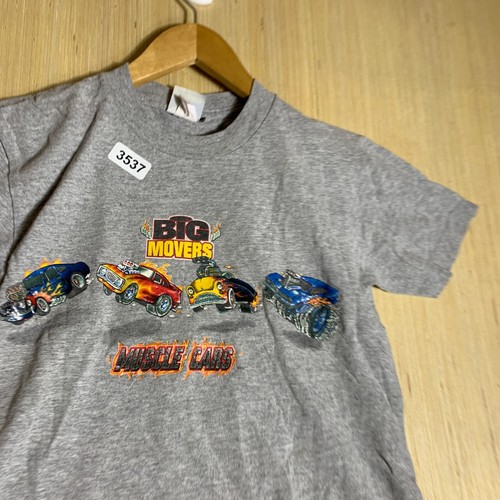 VTG Big Movers Shirt Kid's 6/7 Grey Short Sleeve Boy's Graphic Print Y2K - Picture 8 of 21