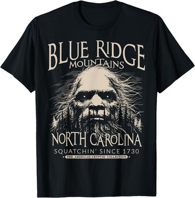 Blue Ridge Mountains NC Bigfoot 1730 Sasquatch Ivory Art T-Shirt