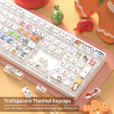 Cute Transparent Animal Keycaps Set PBT Custom Mechanical Keyboard Caps DIY