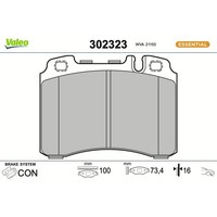 Valeo 302323 Bremsbelagsatz FüR Mercedes Benz E Klasse W124 A124 C124 S124