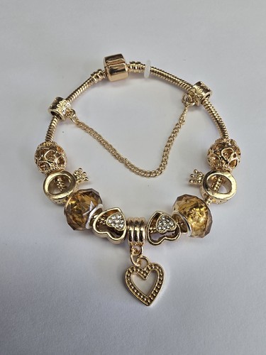 Gold echt europäisches Bettelarmband mit Charms - Bild 3 von 9