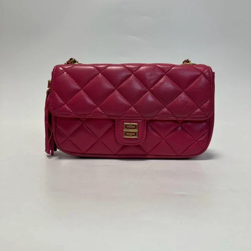 GIVENCHY Borsa a tracolla catena 4G tracolla trapuntata pelle rosa oro ferramenta
