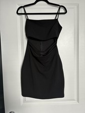 Women’s Windsor Black Mini Bodycon Dress with Front Slit Detailing Size S/M