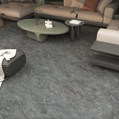 Grey Marble Peel and Stick Matte Flooring Waterproof Stick on Flooring 24''x19...