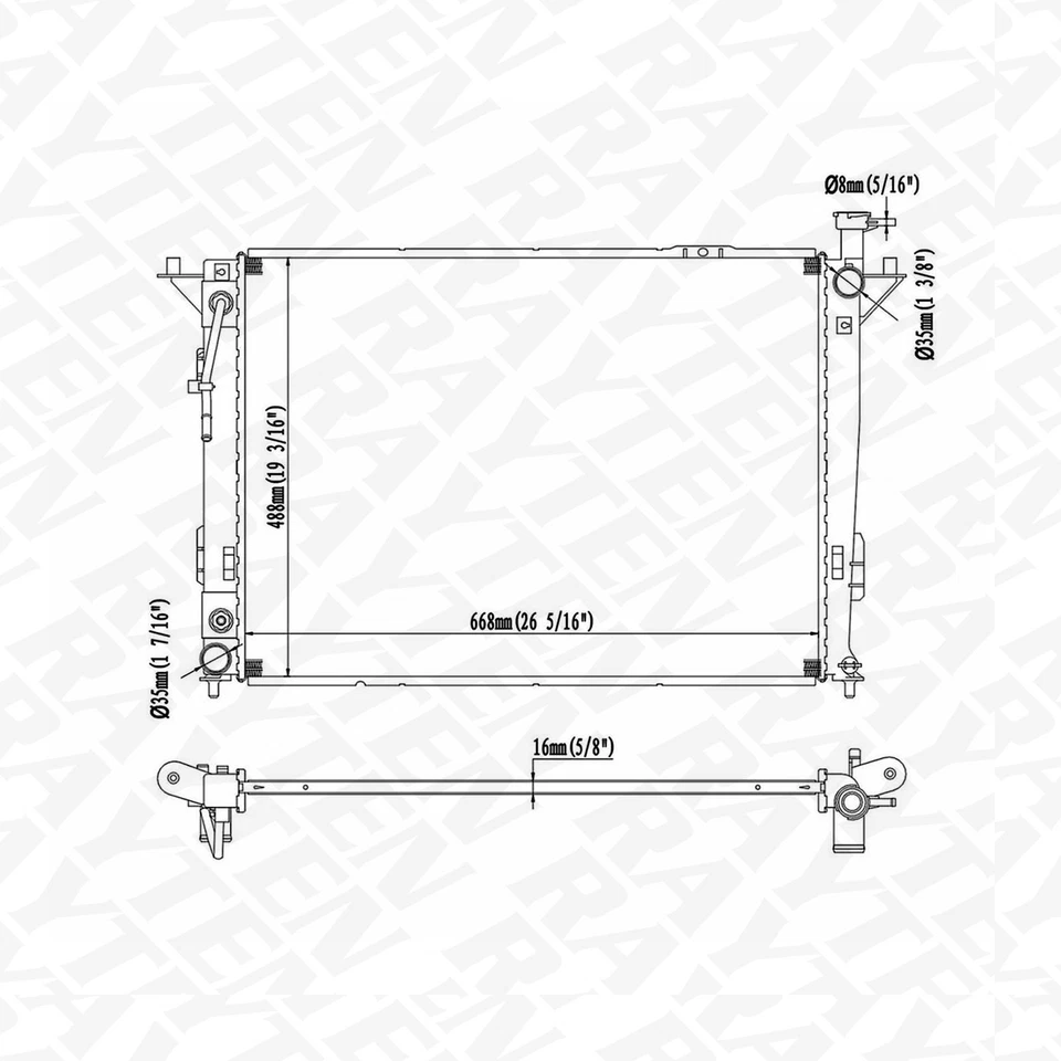 13194 Aluminum Radiator For 2010-2018 Hyundai Santa Fe 2011-2015 Kia Sorento - Image 4 of 4