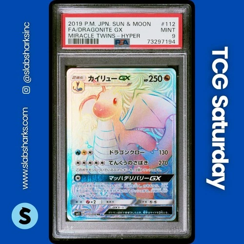 2019 POKEMON JP SUN & MOON MIRACLE TWIN #112/094 DRAGONITE GX HYPER RARE PSA 9