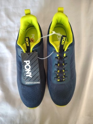 New Mens Pony Color Navy/Lime Size 12 Stretch Lacing Sneakers