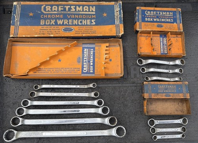 #ad Sears Craftsman USA 3pc Set Chrome Vanadium Box Wrenches Complete Rare 1930s $2200.00