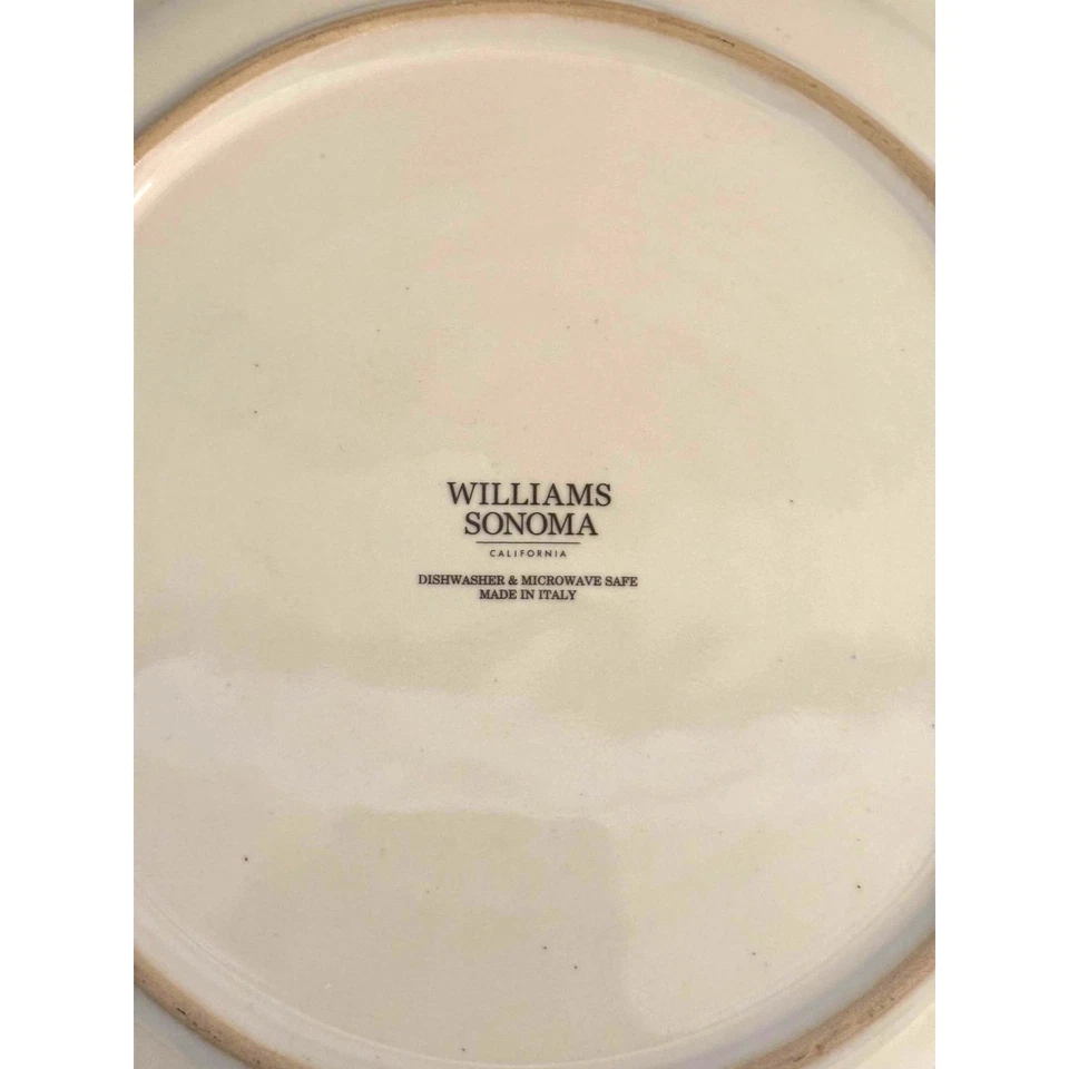 Williams-Sonoma Sicily White Blue Yellow Red Ornate Ceramic Replacement Plate - Image 3 of 3