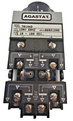 AGASTAT 7014AD TIMING RELAY 10-100SEC 120V 60HZ TIME DELAY