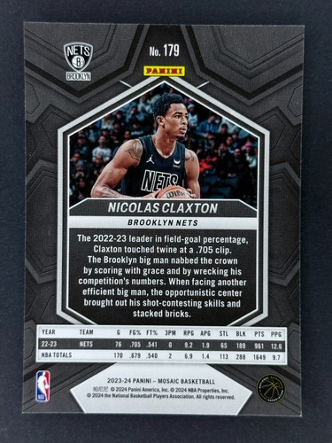 2023-24 Panini Mosaic - #179 Nicolas Claxton - Picture 2 of 3