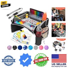 Kids Travel Tray for Car - Car Seat Tray with Activity Sheets Pens, Road Tr...