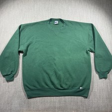 Vintage Russell Athletic Sweatshirt Mens 2XL Green Fleece Crewneck Made USA 90s