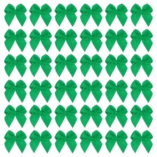100Pcs 1" Mini Satin Ribbon Bows for DIY Craft Party Decoration Green