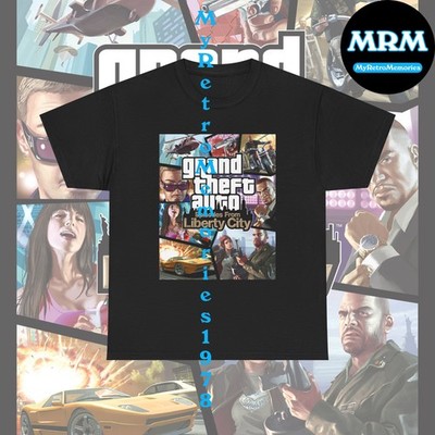 Grand Theft Auto Episodes from Liberty City GTA Box Art Black T-Shirt S-5XL