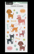  50 pc Dog Themed Sticker Assortment Line  Letter 2 Sheets