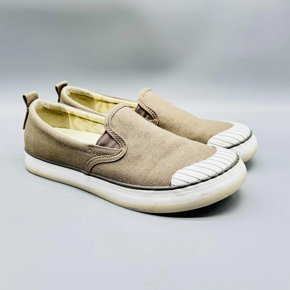 Keen Shoes Mujer 8.5 Marrón Lona Sin Cordones Punta de Goma Tenis 100% Vulcanizados Foto 2 de 4