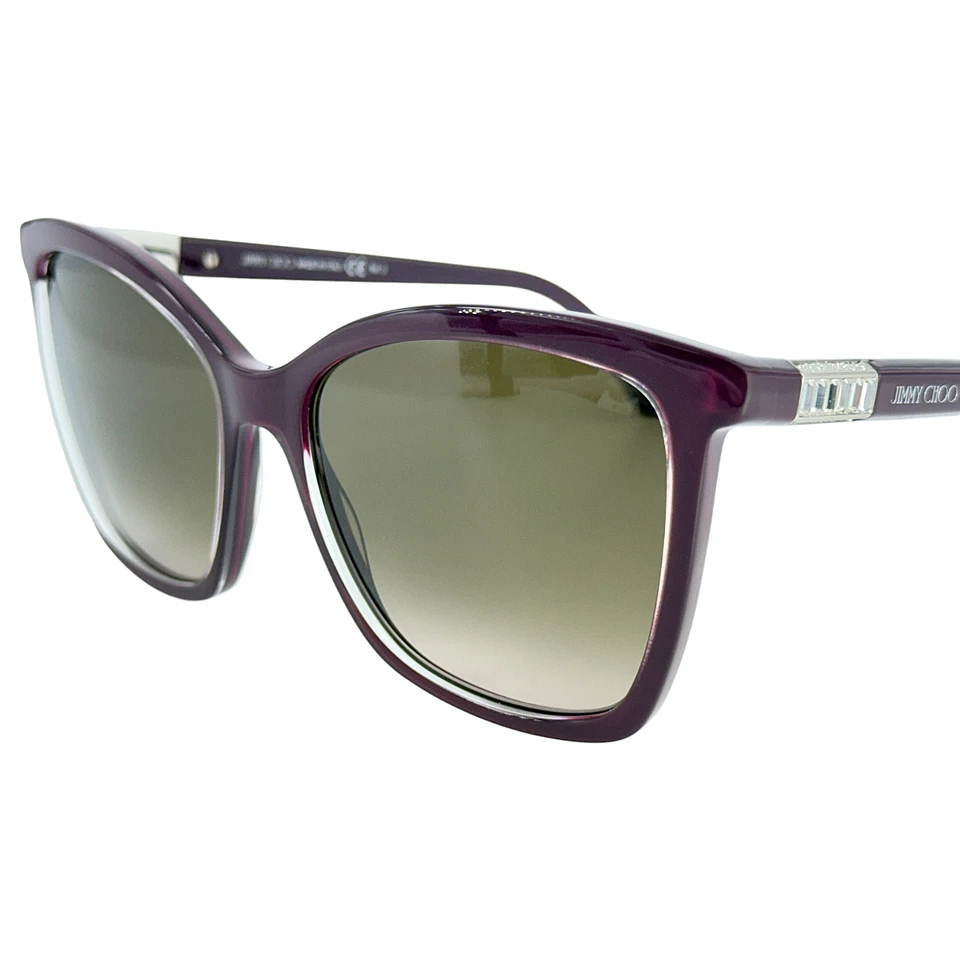 Jimmy Choo Ali S 女式塑料太阳镜 0LHF 蛋白石勃艮第 56-17 带盒 — 第 2/4 张图片