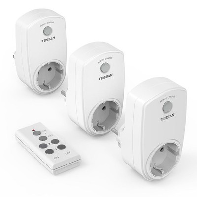 TESSAN Socket With Remote Control, 3+1 Remote-Controlled Socket Set, Up To 30.5M