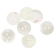 7 Pcs Natural Shell Button, 2 Hole 20mm Mother of Pearl Button, White/Red