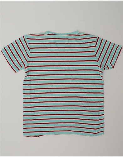CARRERA Mens VERONA Graphic T-Shirt Top XL Turquoise Striped Cotton IU08 - Picture 2 of 3