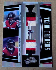 2007 Absolute Warrick Dunn & Alge Crumpler Dual Jersey Patch 9/25 Made Falcons