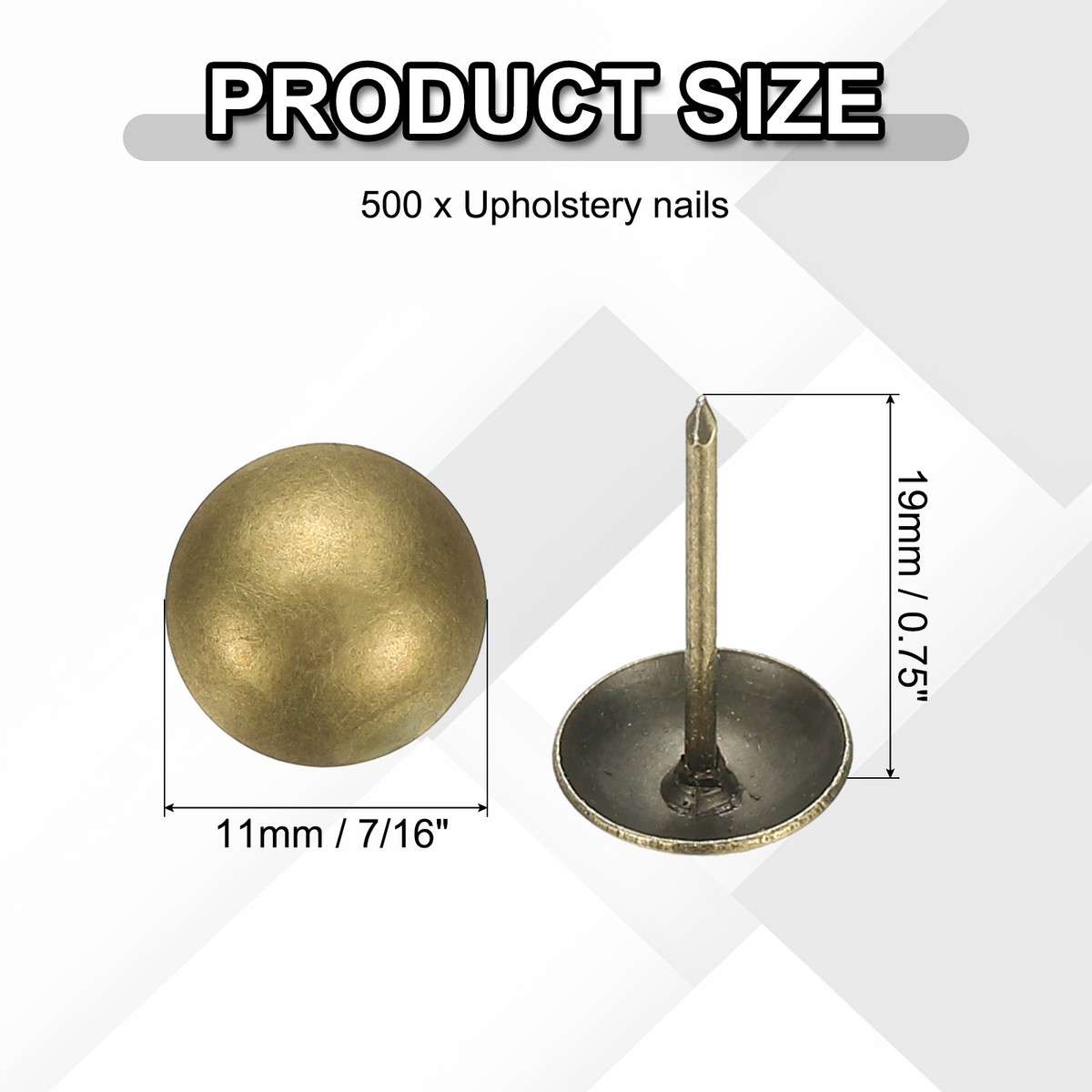 Sourcing Map Upholstery Nails Tack 30mm Head Diameter Antique Round