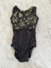 Luckyleo Tank Leotard XXS Black With Yellow Flowers