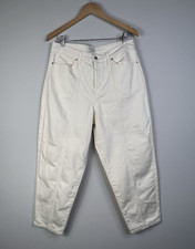 A New Day Women’s Jeans Size 12 31R Ivory Cream Barrel High Rise Denim