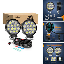 Nilight Led Pods 2Pcs 4.5Inch 42W 4200Lm Round Flood Light Off Road Lights Fog