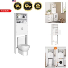Bathroom Storage Over Toilet Cabinet Tall Organizer White Modern