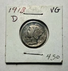1918-D Mercury Dime 10C SILVER - Very Good (VG)