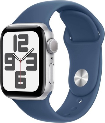 Apple Watch SE 2 40mm Silver Aluminum - Denim Sport Band MXEC3LL/A