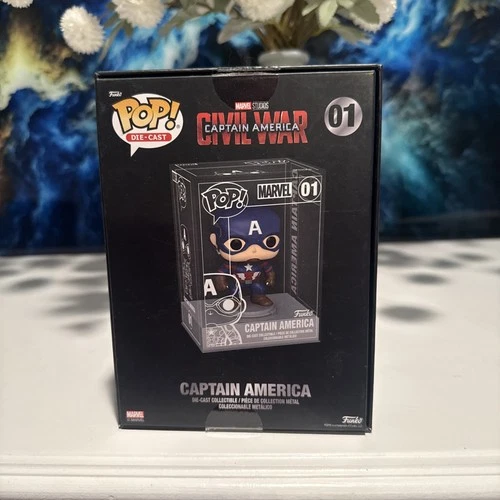 Funko Pop Captain America #01 Die Cast MCU Civil War Marvel 2021 FREE SHIPPING