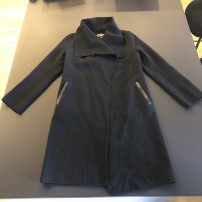 Mackage X4506 Black Mai Women Lightweight Wrap Long Wool Coat Size XS (No belt)