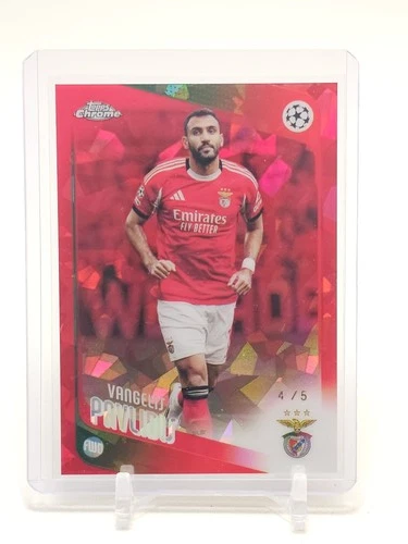 VANGELIS PAVLIDIS 2025-26 TOPPS CHROME UCL RED SAPPHIRE REFRACTOR /5 #34 Q5332