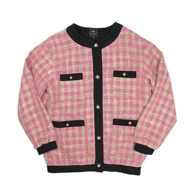 Botrois Tweed Knit Jacket in Pink