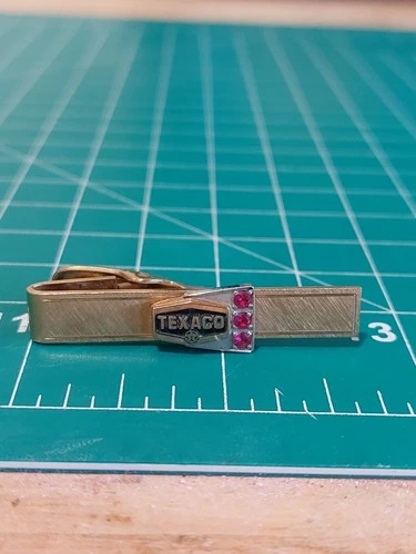 Vintage TEXACO Oil And Gas 12K Gold-filled Tie Clip Bar Employee Service Award