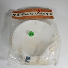 Baking Shells Scalloped Seashells Oven Proof Set of 4 AKCO Japan New NOS