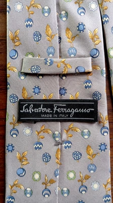 Salvatore Ferragamo Men's Silk Tie Nautical Print Light Blue Classic New - Photo 1/4
